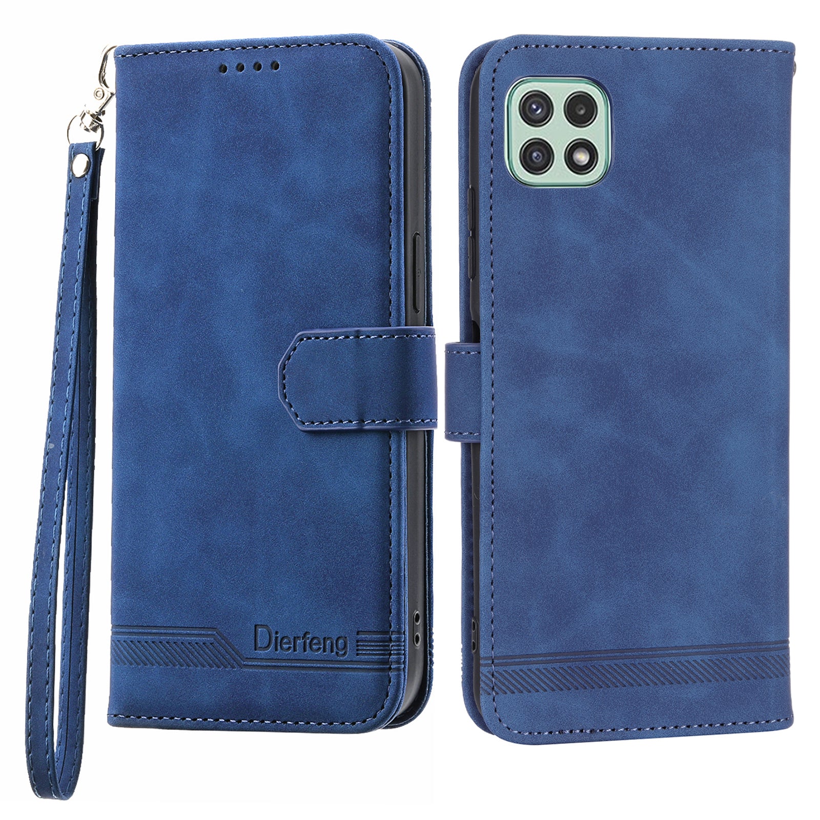 DIERFENG DF-03 Stand Phone Case for Samsung Galaxy A22 5G (EU Version) Lines Imprinted PU Leather Wallet Cover DIERFENG DF-03 Stand Phone Case for Samsung Galaxy A22 5G (EU Version) Lines Imprinted PU Leather Wallet Cover